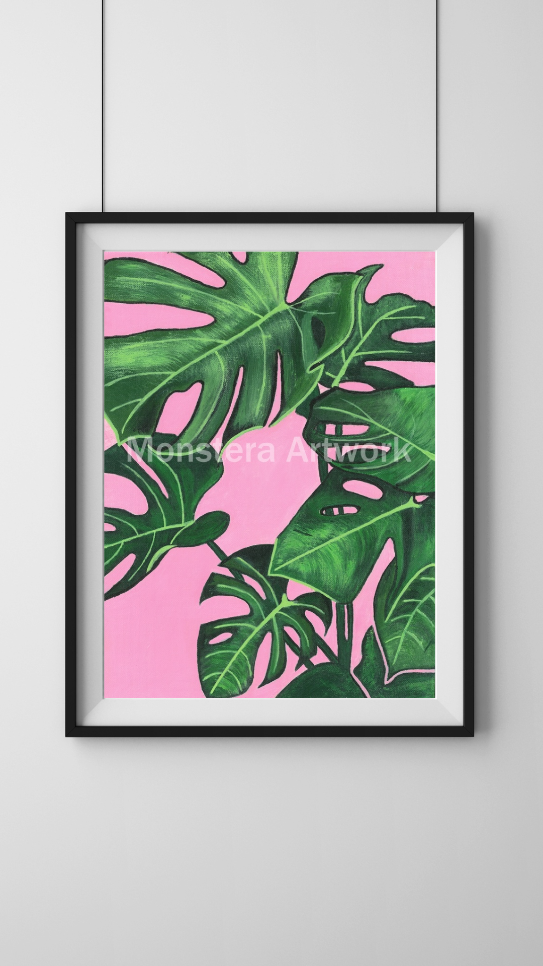 Happy Monstera - Pink. Print