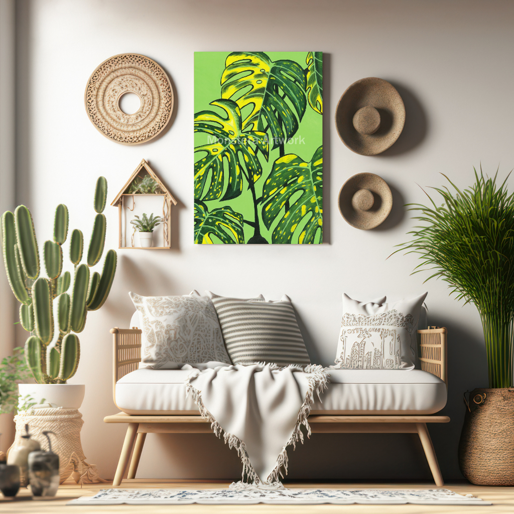 Monstera - Thai Constellation. Original Canvas