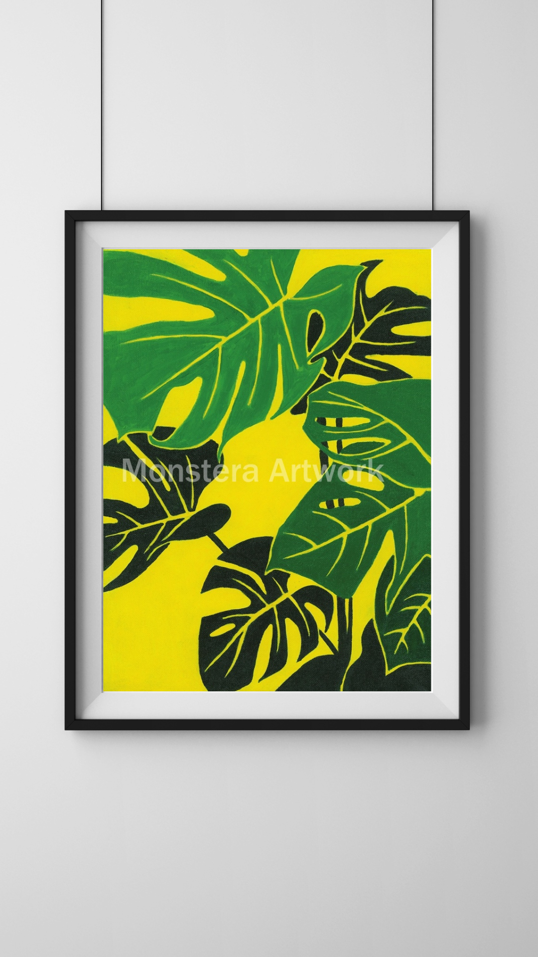 Happy Monstera - Yellow. Print