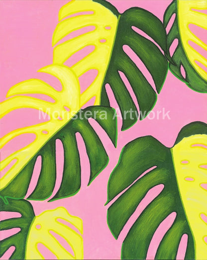 Monstera Albo-Pink. Print